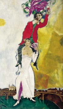  glas - Doppelporträt mit einem Glas Wein des Zeitgenossen Marc Chagall